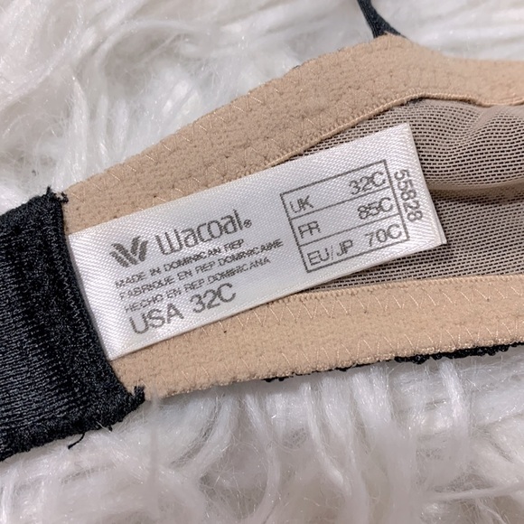 WACOAL black lace overlay push-up bra size 32C - Picture 4 of 7